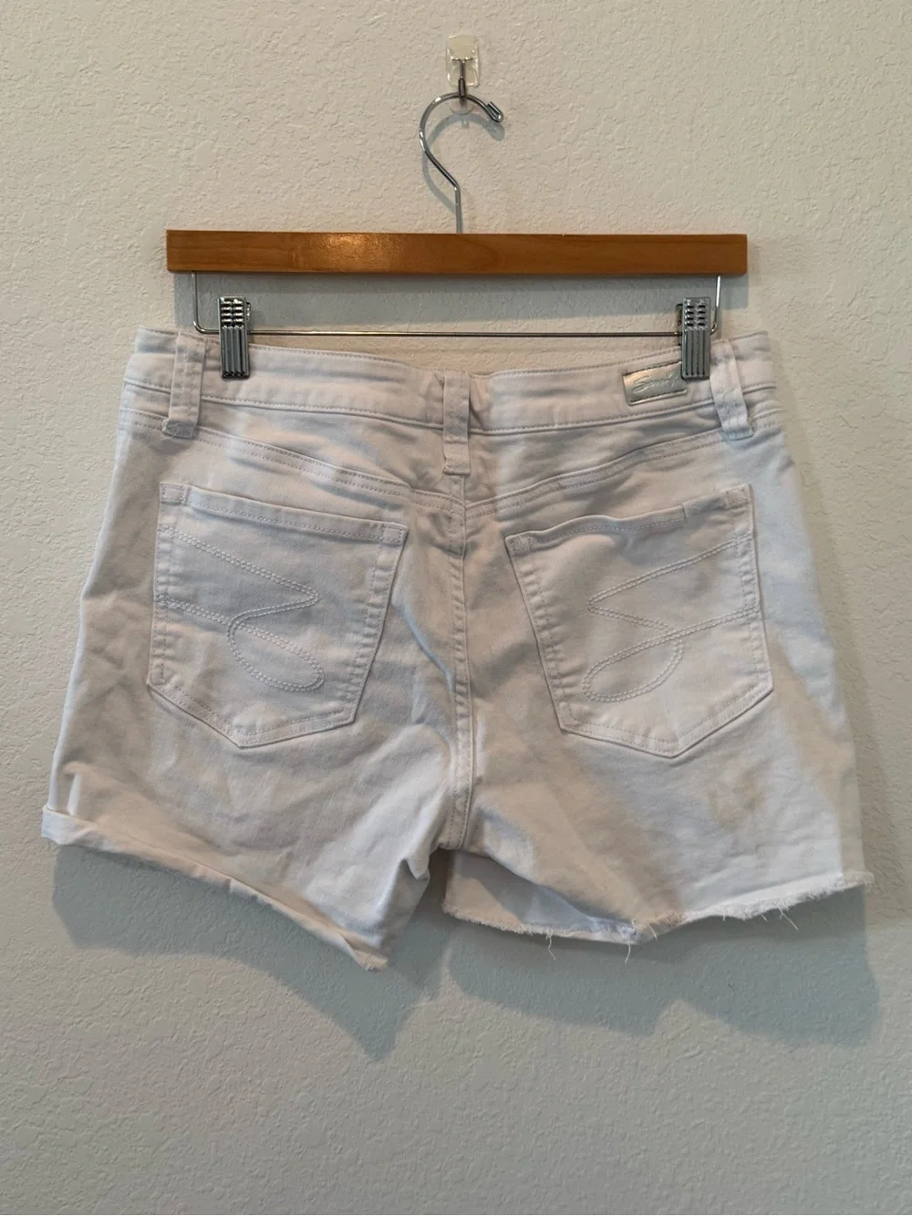 Seven7 White Denim Cutoff Jean Shorts